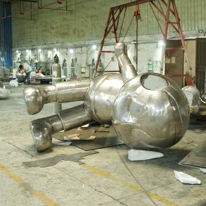 Stainless steel cartoon character sculptures suitable for indoor and outdoor art decoration sculpture factory