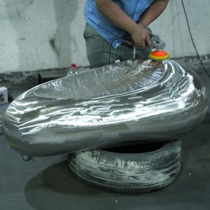 Customized metal light and shadow flowing sculptures Stainless steel series art installations