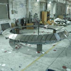 Metal Rotating Sculpture Rotating Ring Series Art Installation