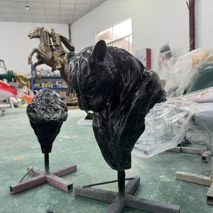 Custom Animal Sculpture Black Tiger Art Installation
