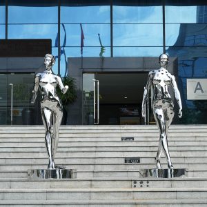 Stainless steel human sculpture