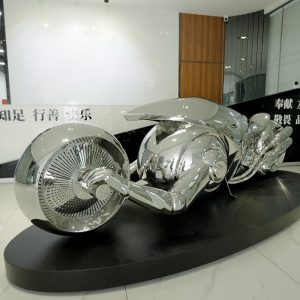 Stainless steel sculpture LiYuChun Spring Festival Gala motorcycle