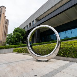 Infinity Ring Modern Stainless Steel Ring Sculpture