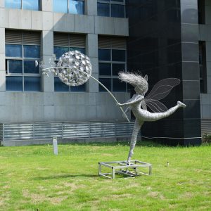 Fantasy Metal Sculpture Dandelion Fairy
