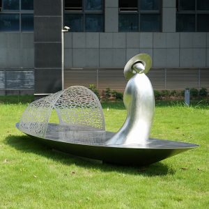 Meditation on the Lake Modern Art Stainless Steel Sculpture