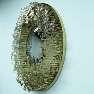 Golden Radiance Ring · Modern Stainless Steel Wall Art