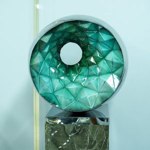 Jade Heart Stainless Steel Sculpture