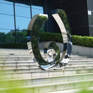 Spiral Radiance · Modern Stainless Steel Sculpture