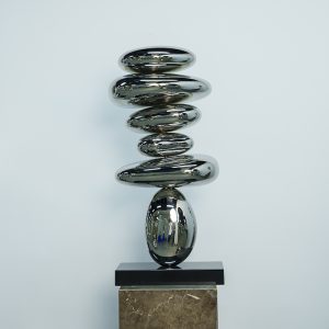 Balancing Stone Modern Stainless Steel Sculpture