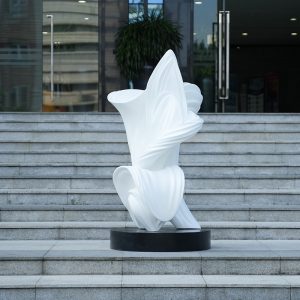 Fiberglass White Flowing Elegance Sculpture Contemporary Art for Modern Spaces
