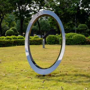 Ring of Eternity Stainless Steel Outdoor Garden Sculpture Minimalist Ring Sculpture