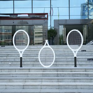 Tennis racket decorative sculpture creative indoor and outdoor art