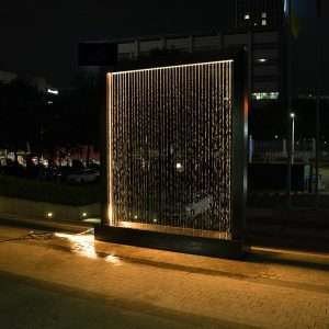 Outdoor art water curtain wall dynamic lighting decoration landscape sculpture