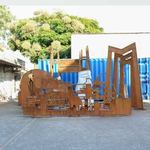 Weathering Steel Modern Art Installation Sculpture