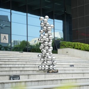 Tower of Sublimation Modern Stainless Steel Ball Art Sculpture