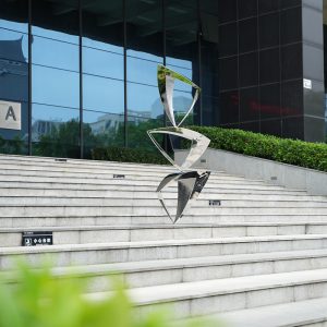 Geometric Balance Stainless Steel Sculpture Outdoor Square Decoration Artwork