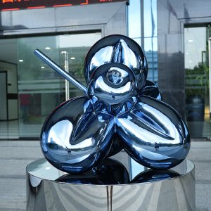 Blue stainless steel flower sculpture creative outdoor art decoration