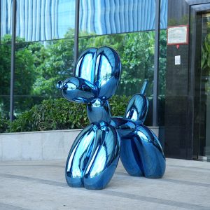 Modern art style blue fantasy balloon dog sculpture