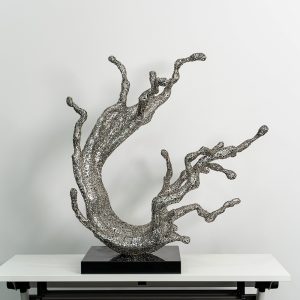 Silver Flowing Tree Modern Art Metal Decoration