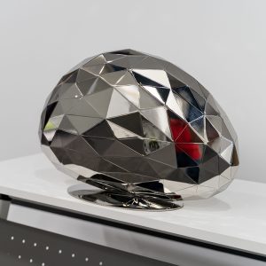 Metal mirror multi-faceted decorative sculpture