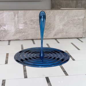 Blue water drop sculpture stainless steel decoration