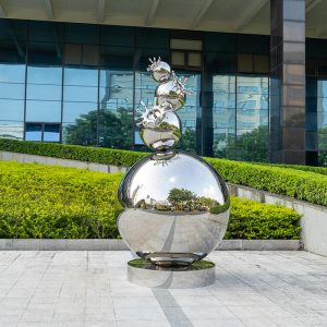 Customized stainless steel ball sculpture outdoor garden landscape landmark square ornaments