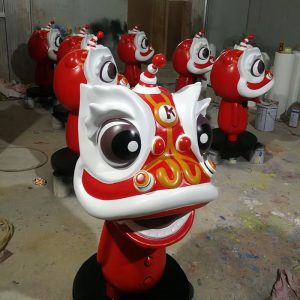 Cartoon style lion dance sculpture festive holiday decoration
