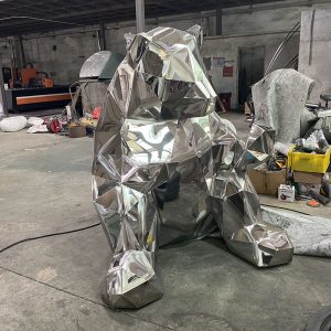 Sculpture Factory Stainless Steel Geometric Bear Sculpture
